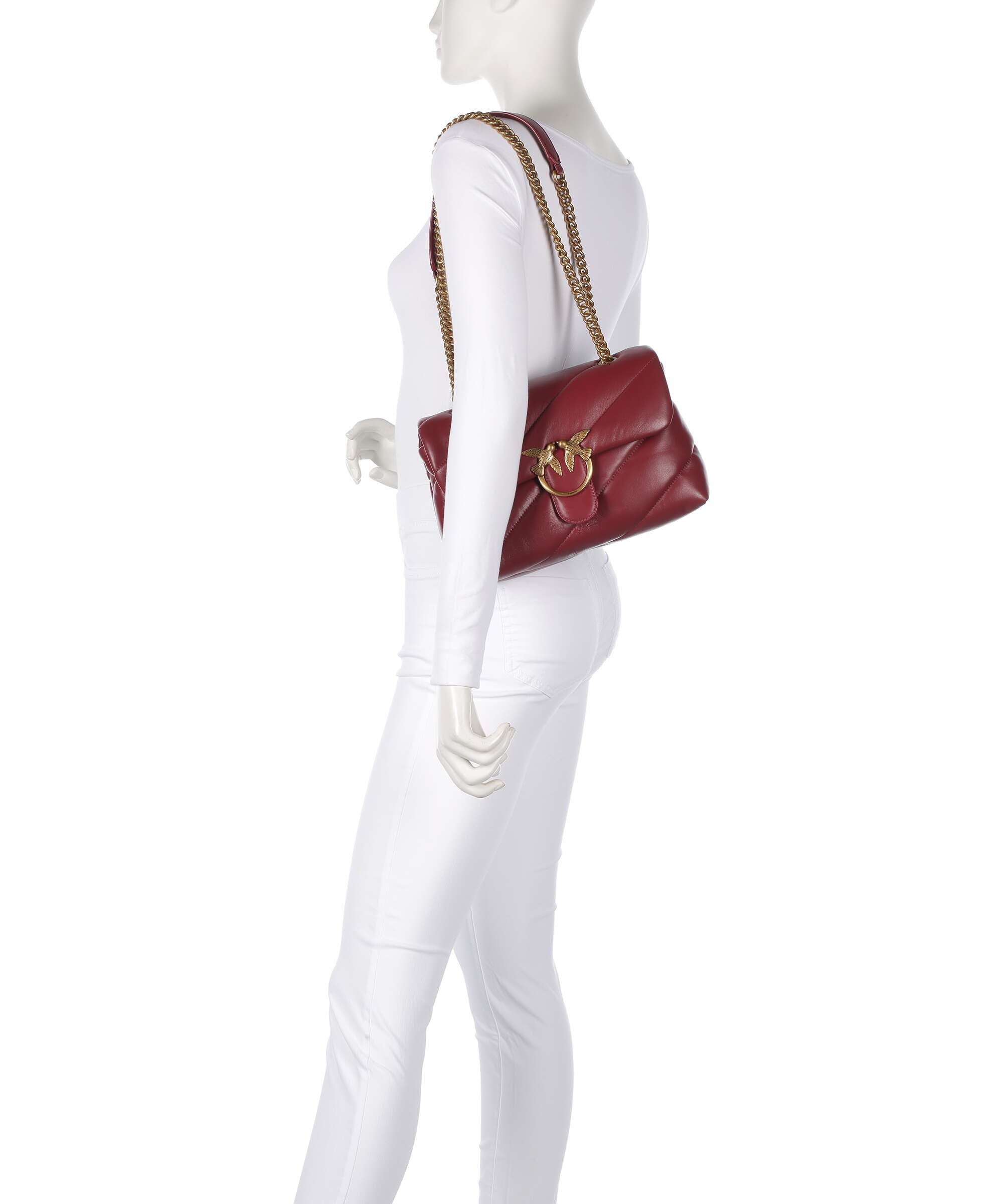 Pinko Love Puff Classic Shoulder bag bordeaux merlot/antique gold