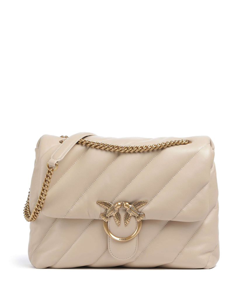Pinko Love Puff Big Shoulder bag beige/grigio fumo/antique gold