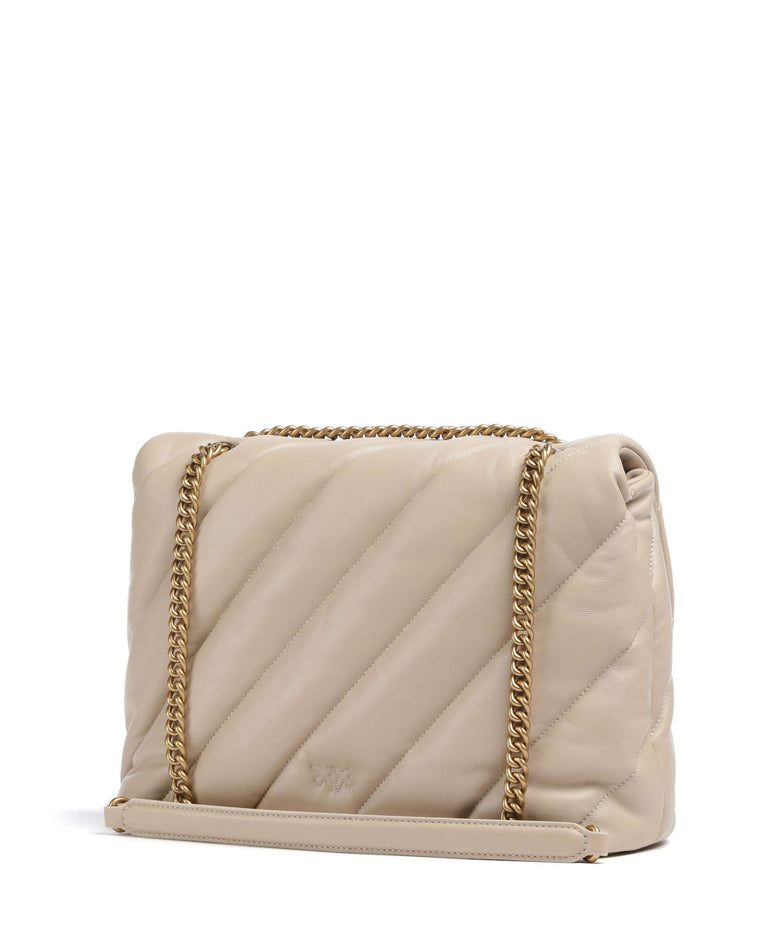 Pinko Love Puff Big Shoulder bag beige/grigio fumo/antique gold