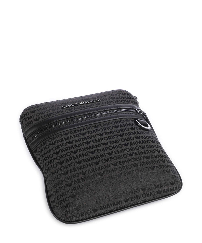 Emporio Armani Logo Jacquard Crossbody bag bristol black