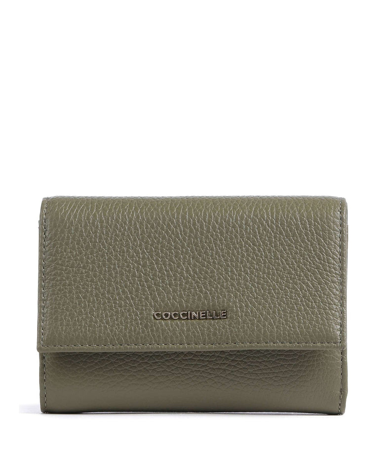 Coccinelle Metallic Soft Wallet laurel green