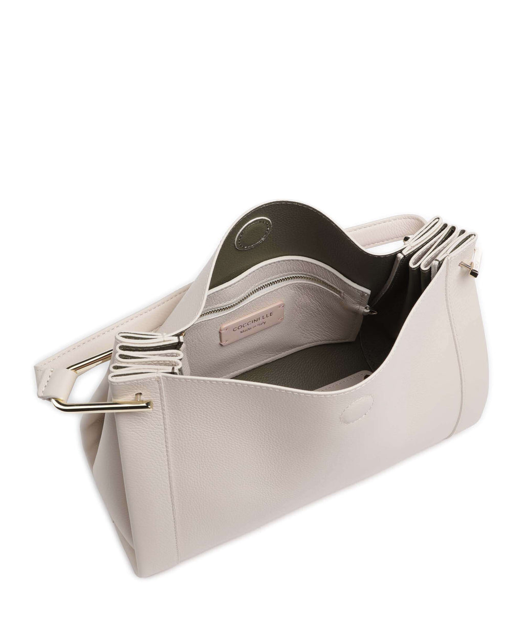 Coccinelle Wallace Shoulder bag lambskin white/laurel green