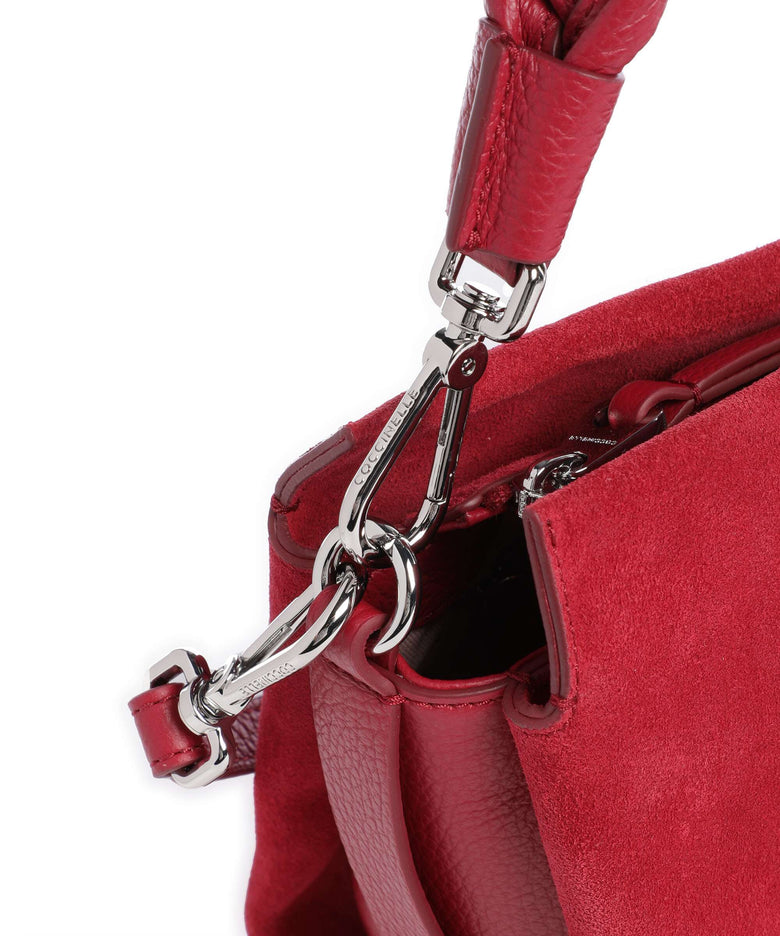 Coccinelle Boheme Suede Handbag sangria