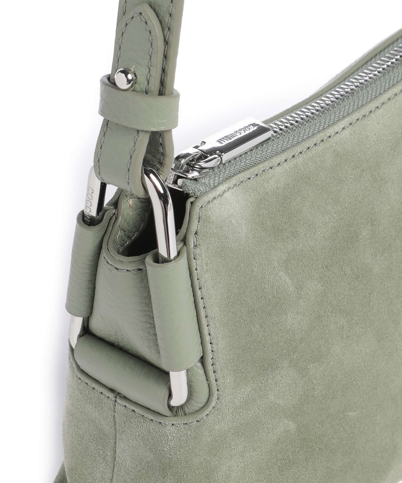 Coccinelle Rebekka Suede Shoulder bag greenery