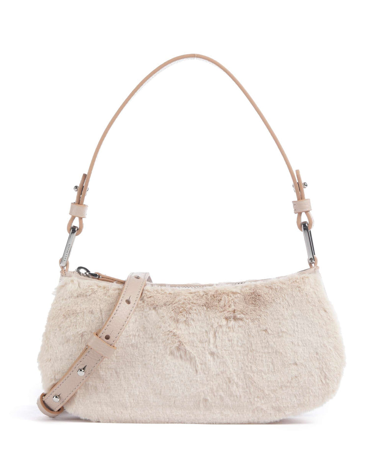 Coccinelle Merveille Synthetic fur Shoulder bag natural/rosette