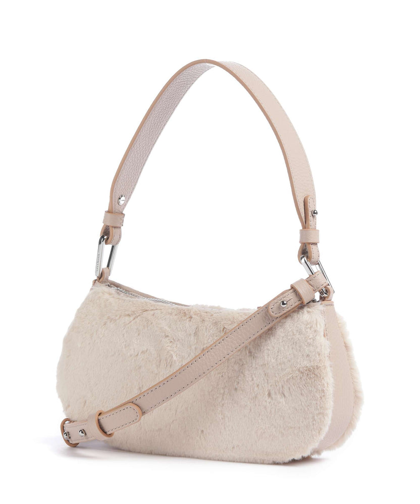 Coccinelle Merveille Synthetic fur Shoulder bag natural/rosette