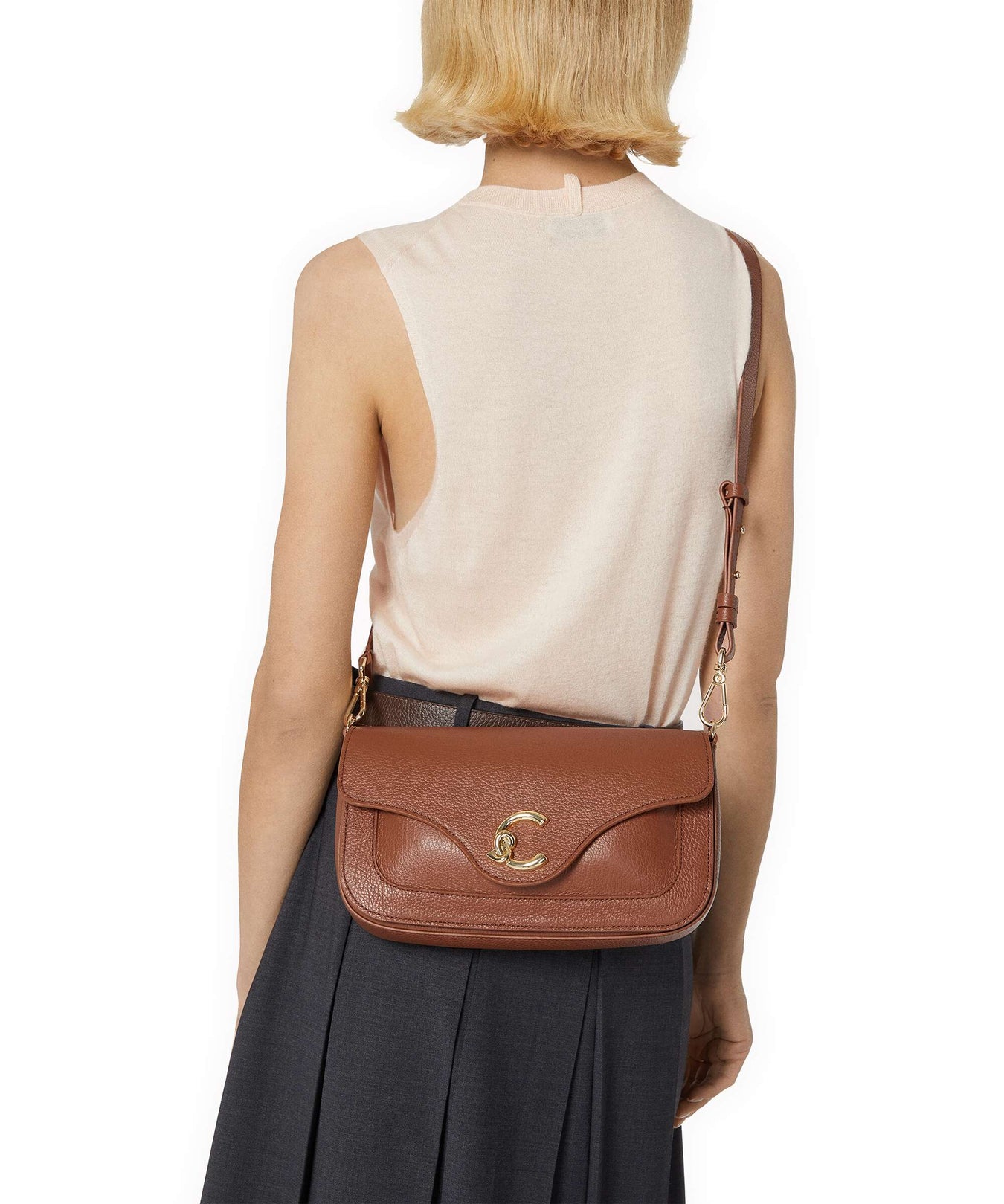 Coccinelle C-Me Crossbody bag cognac