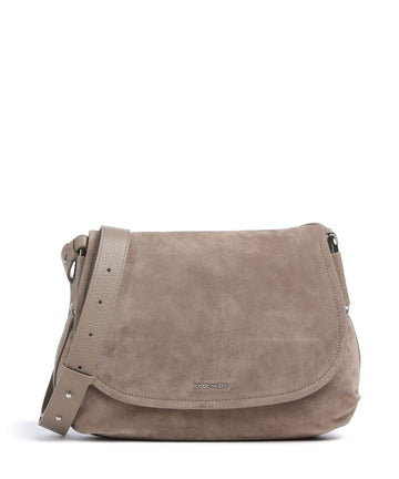 Coccinelle Rebekka Suede Taška přes rameno warm taupe