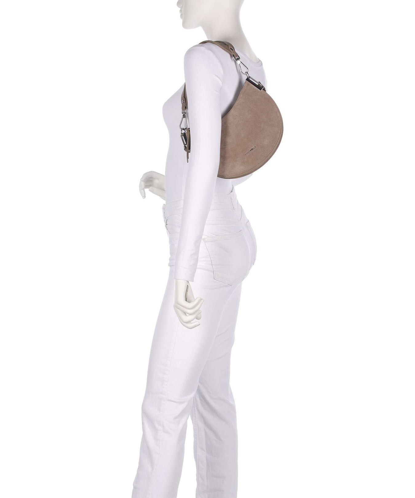 Coccinelle Sunup Suede Shoulder bag warm taupe