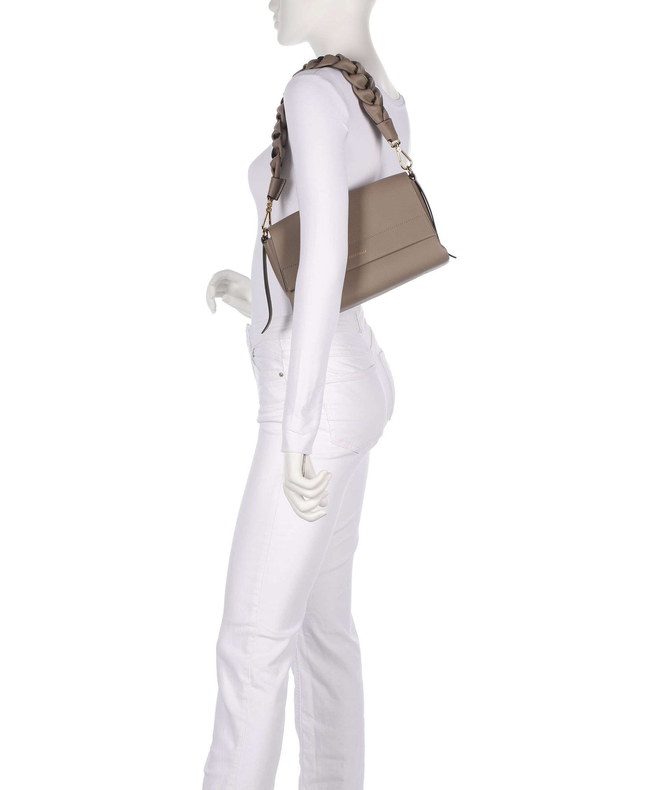 Coccinelle Boheme Grana Double Shoulder bag warm taupe/rosette