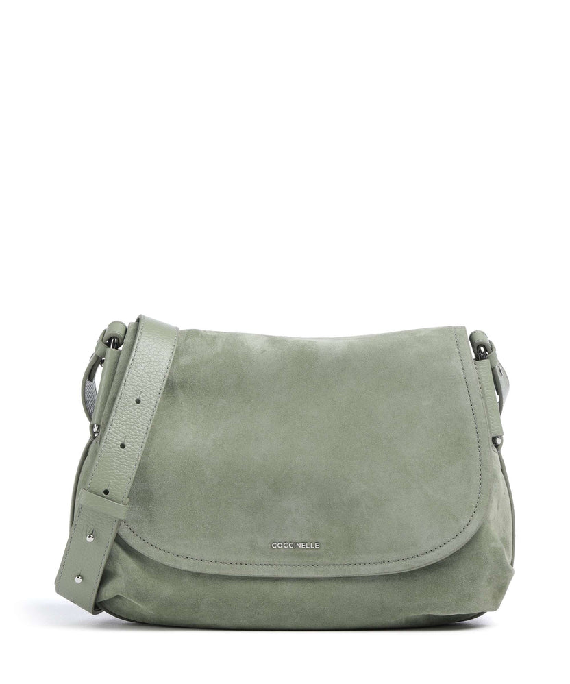 Coccinelle Rebekka Suede Shoulder bag greenery