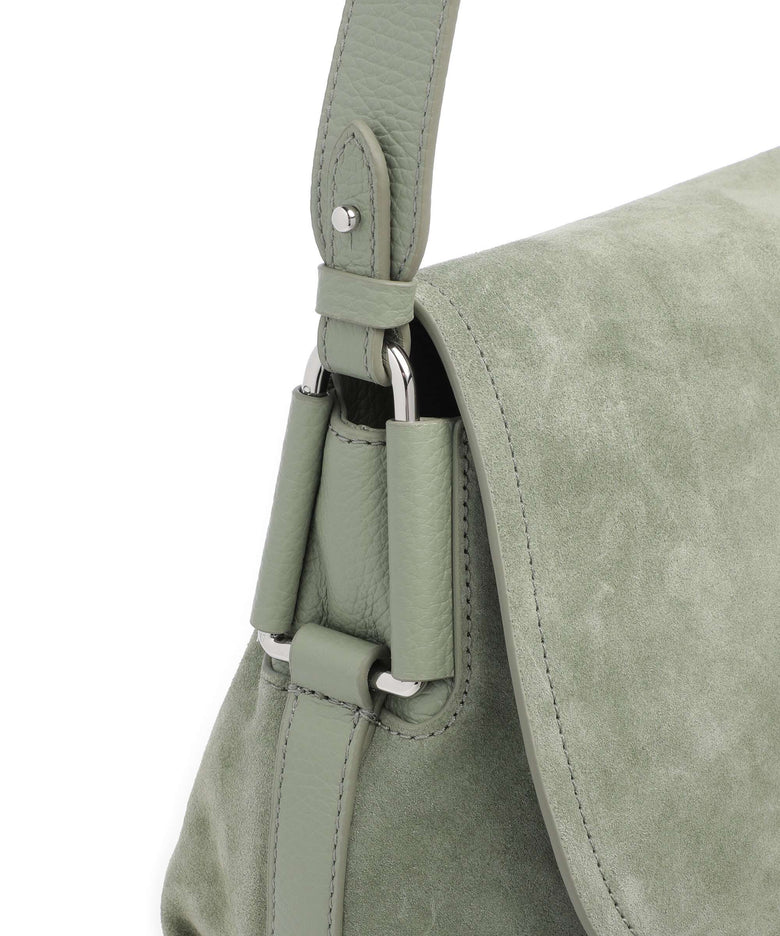 Coccinelle Rebekka Suede Shoulder bag greenery