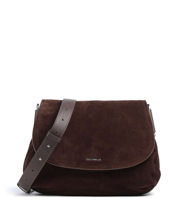 Coccinelle Rebekka Suede Taška přes rameno brunette
