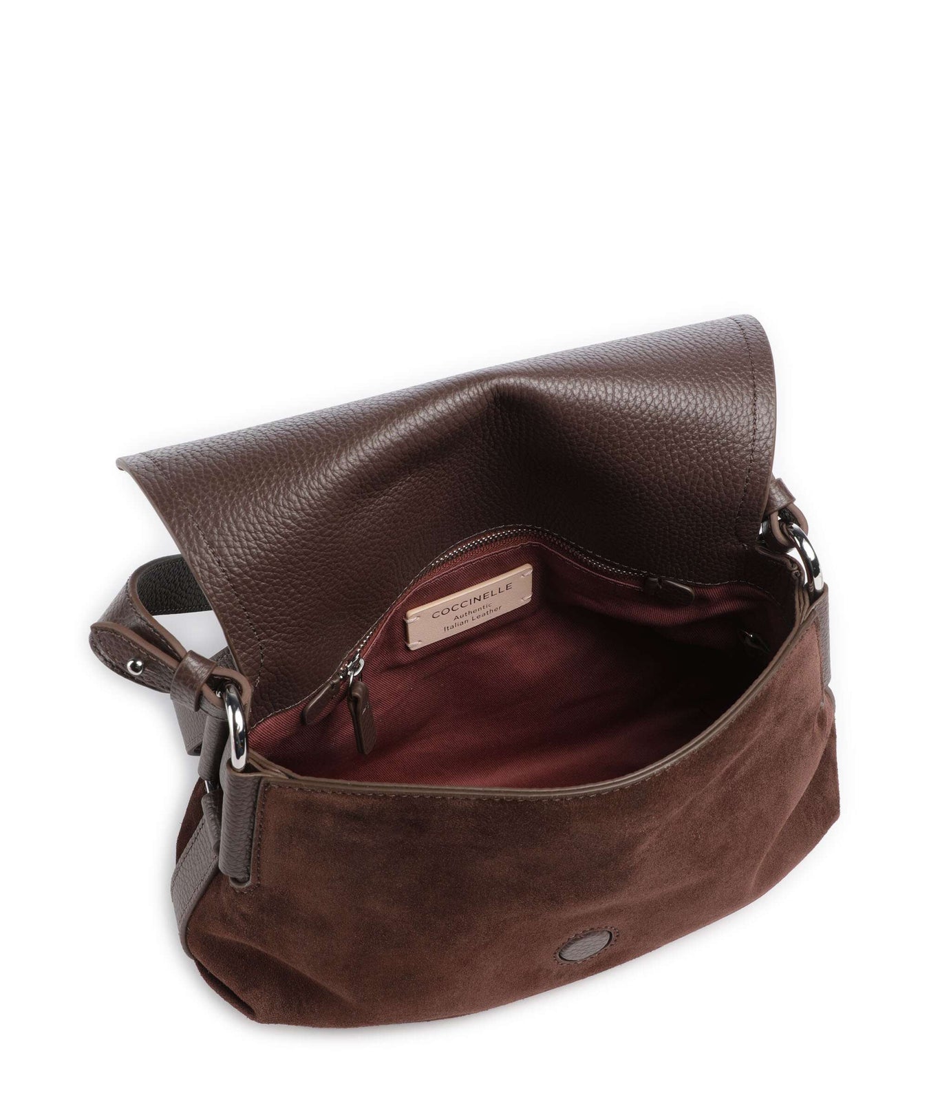 Coccinelle Rebekka Suede Crossbody bag brunette