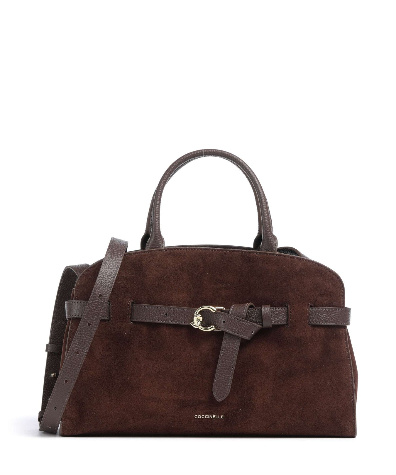 Coccinelle Sabine Suede Handbag brunette