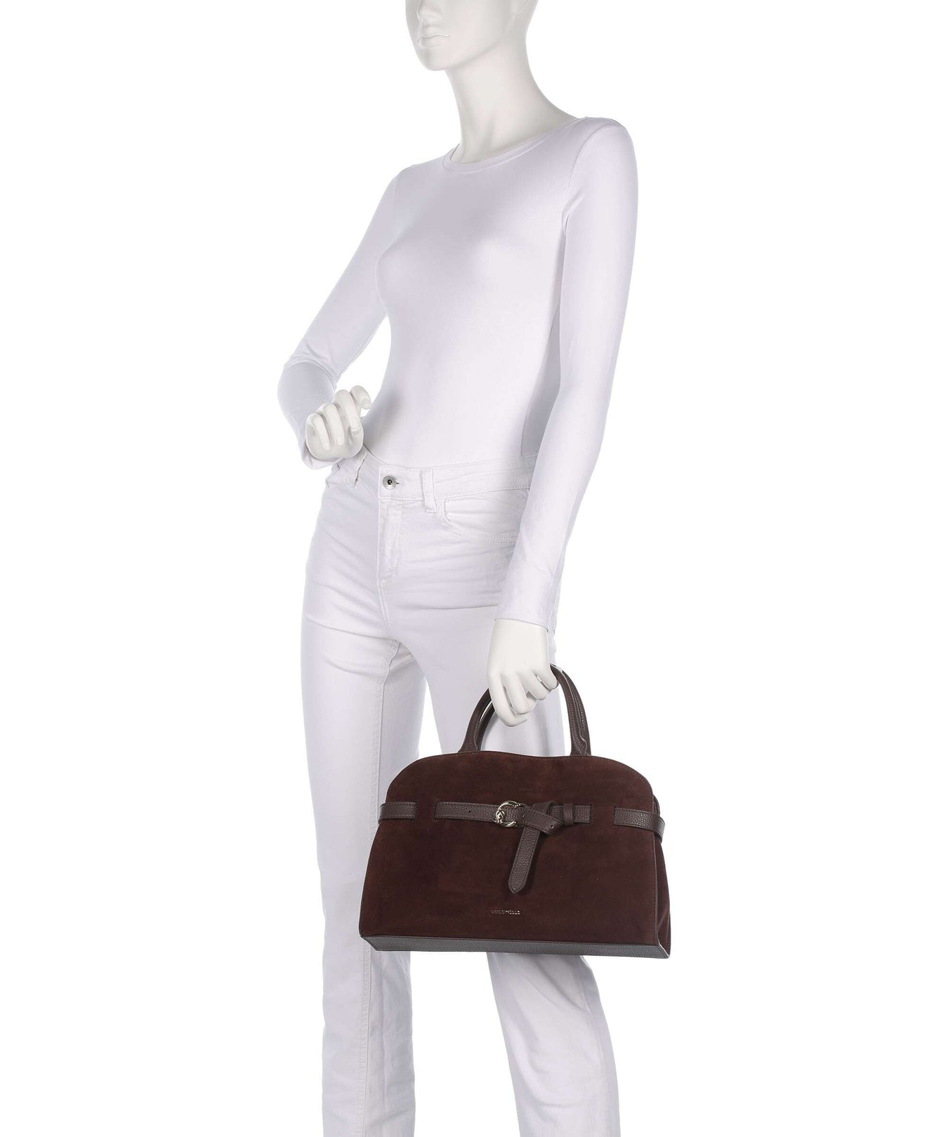 Coccinelle Sabine Suede Handbag brunette