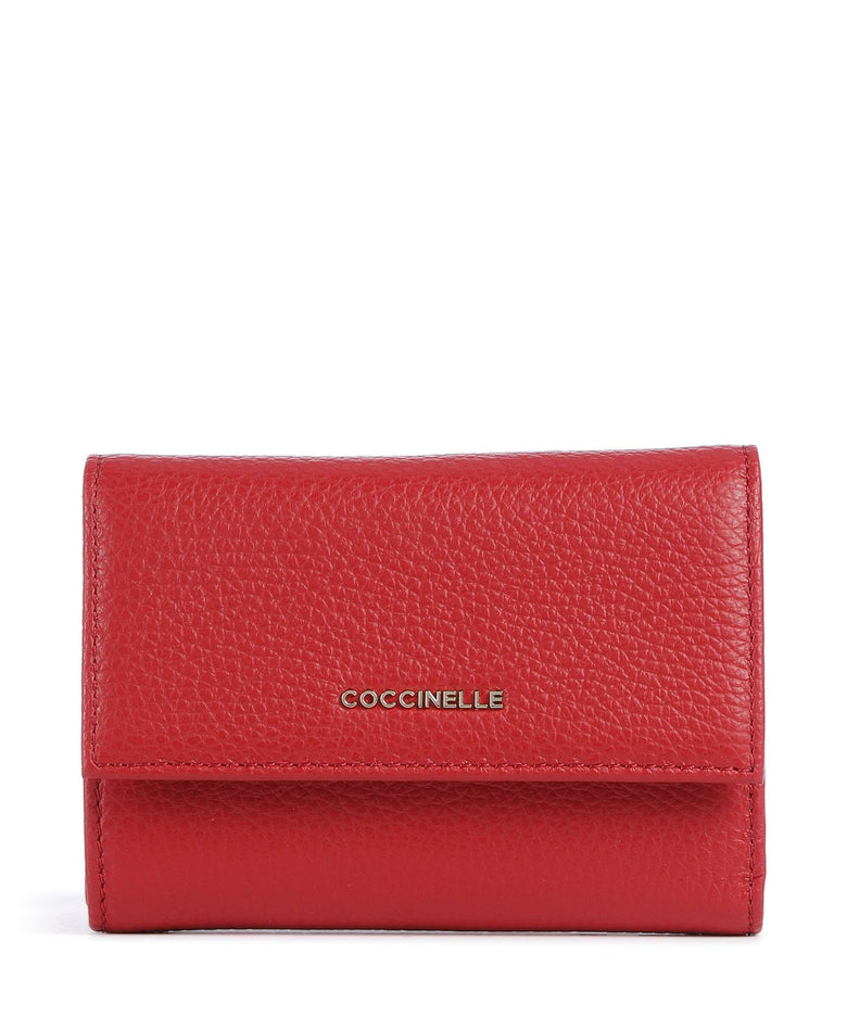 Coccinelle Metallic Soft Wallet scarlet