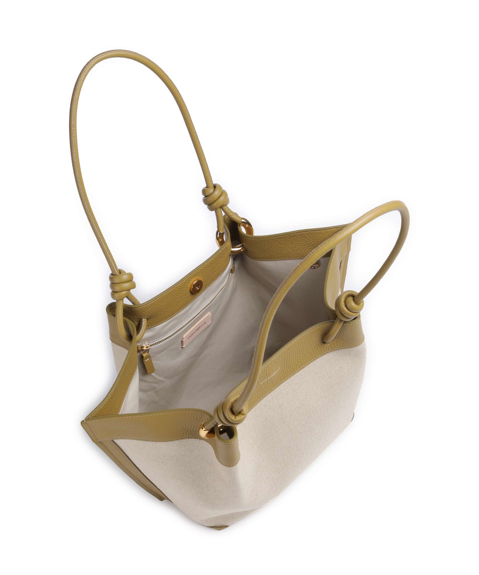Coccinelle Finn Canvas Hobo bag natural/seagrass