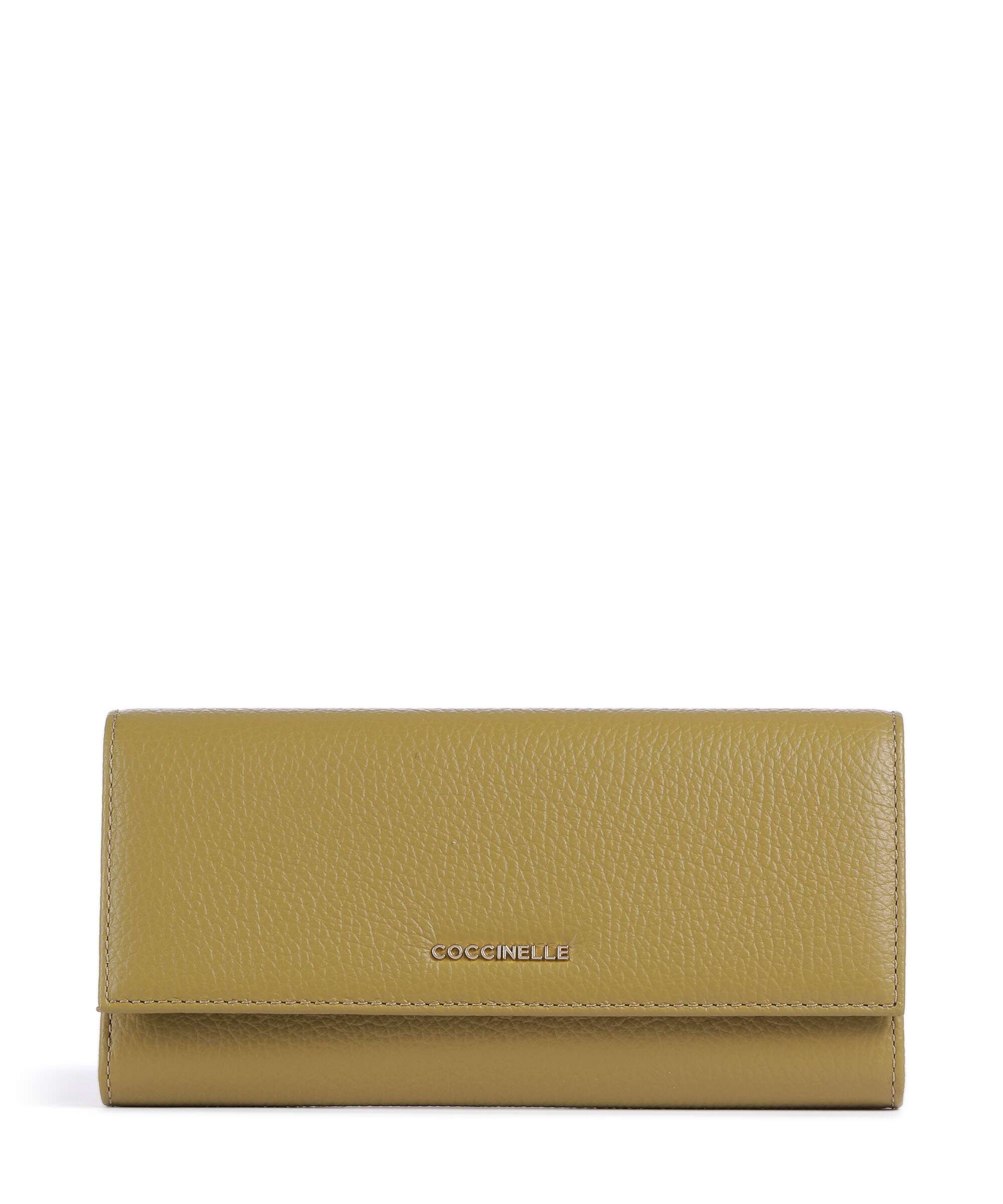 Coccinelle Metallic Soft RFID Wallet seagrass