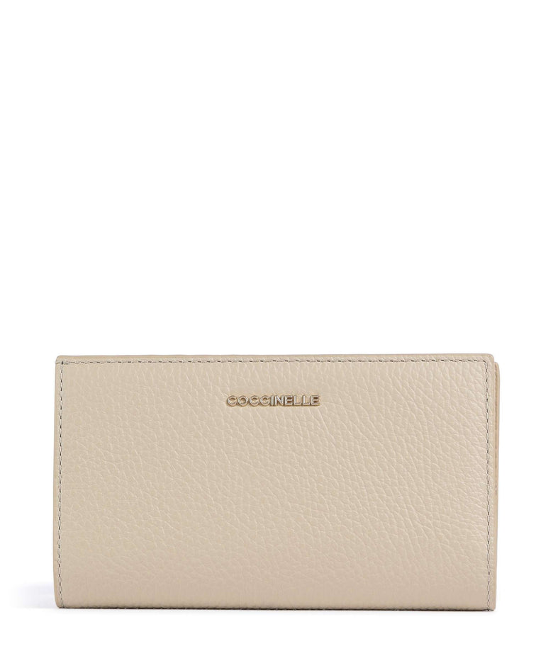 Coccinelle Metallic Soft RFID Wallet sandshell