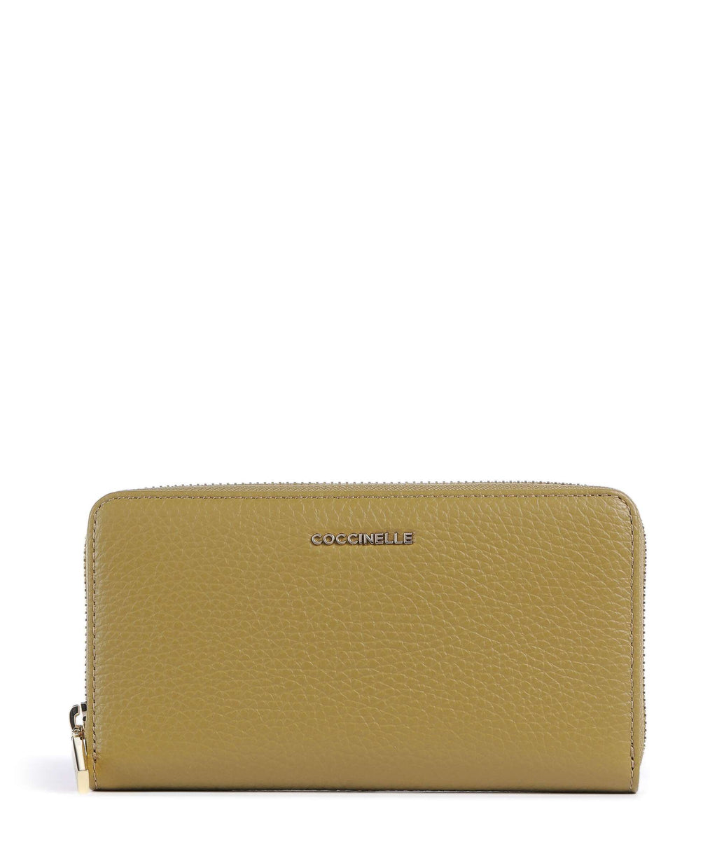 Coccinelle Metallic Soft RFID Wallet seagrass