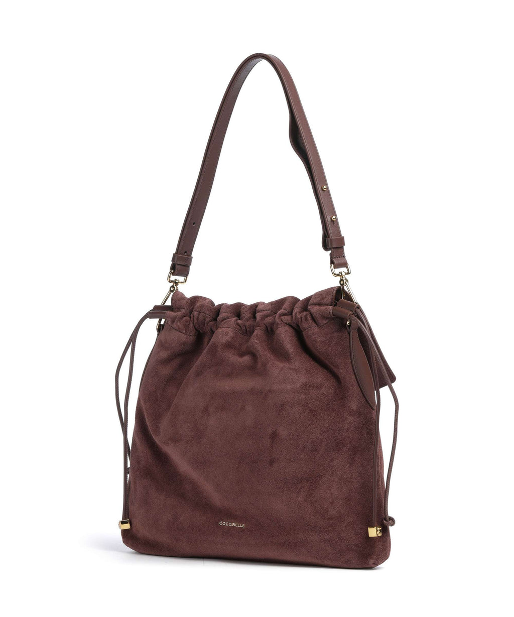 Coccinelle Lidia Suede Hobo bag berry