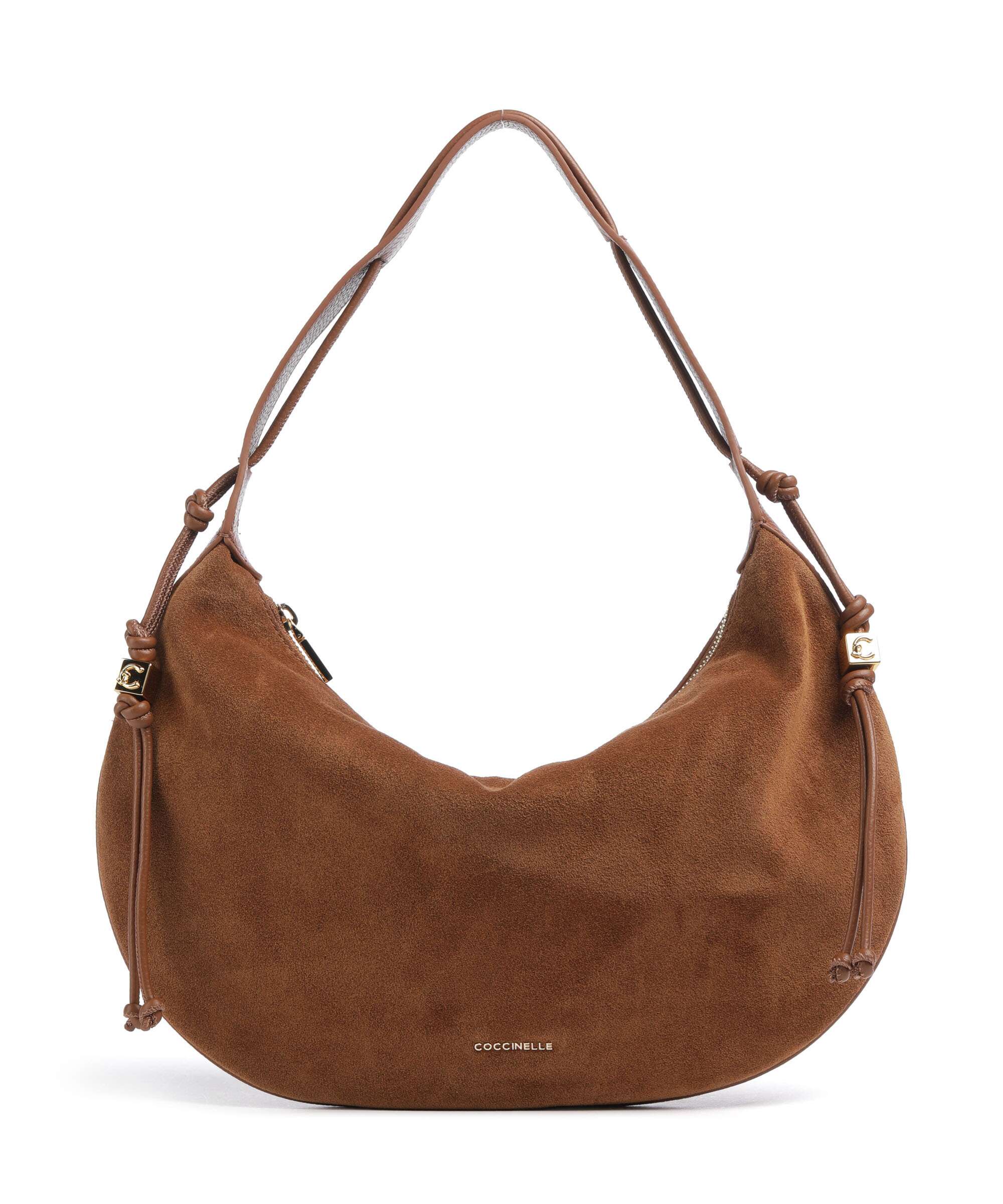 Coccinelle Thess Suede Hobo bag cognac