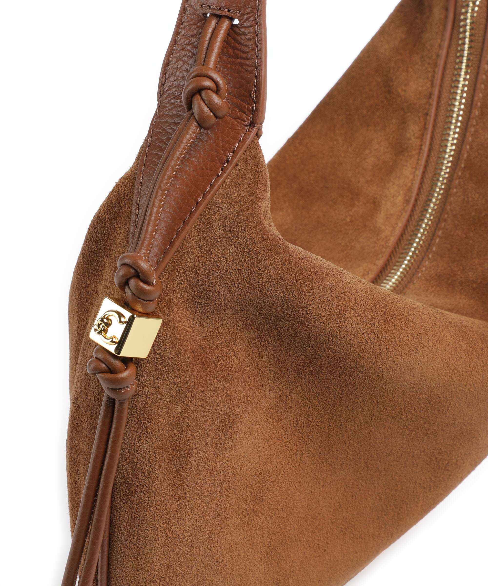 Coccinelle Thess Suede Hobo bag cognac