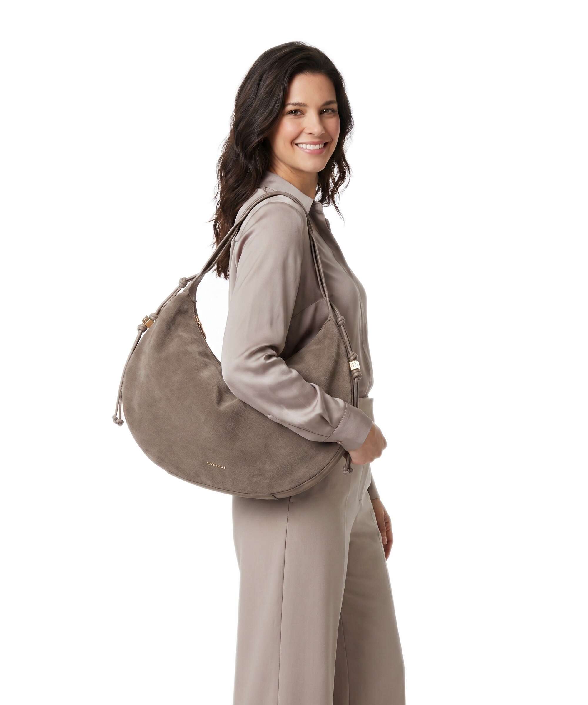 Coccinelle Thess Hobo bag warm taupe
