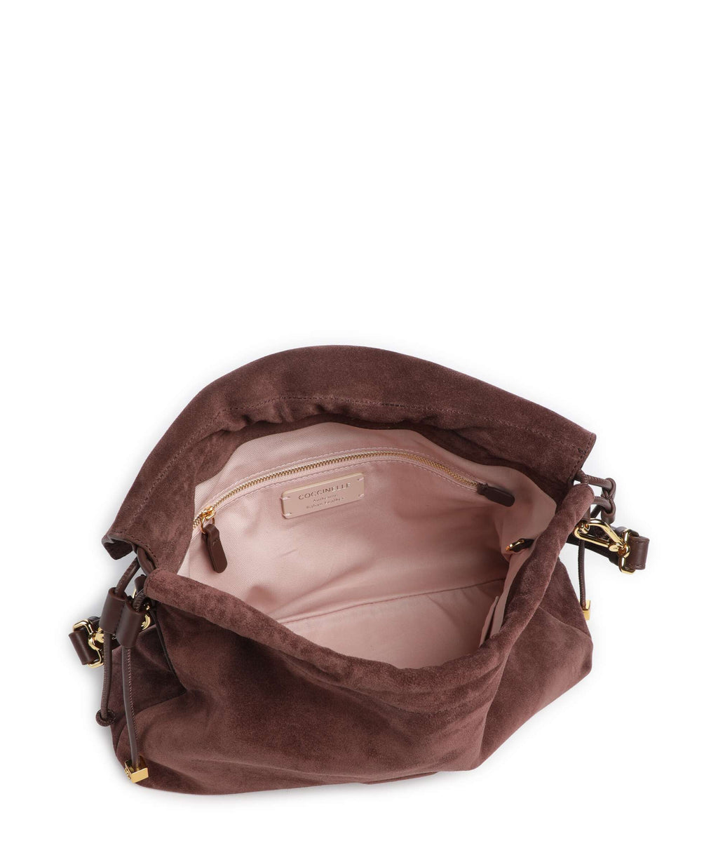 Coccinelle Lidia Suede Hobo bag berry