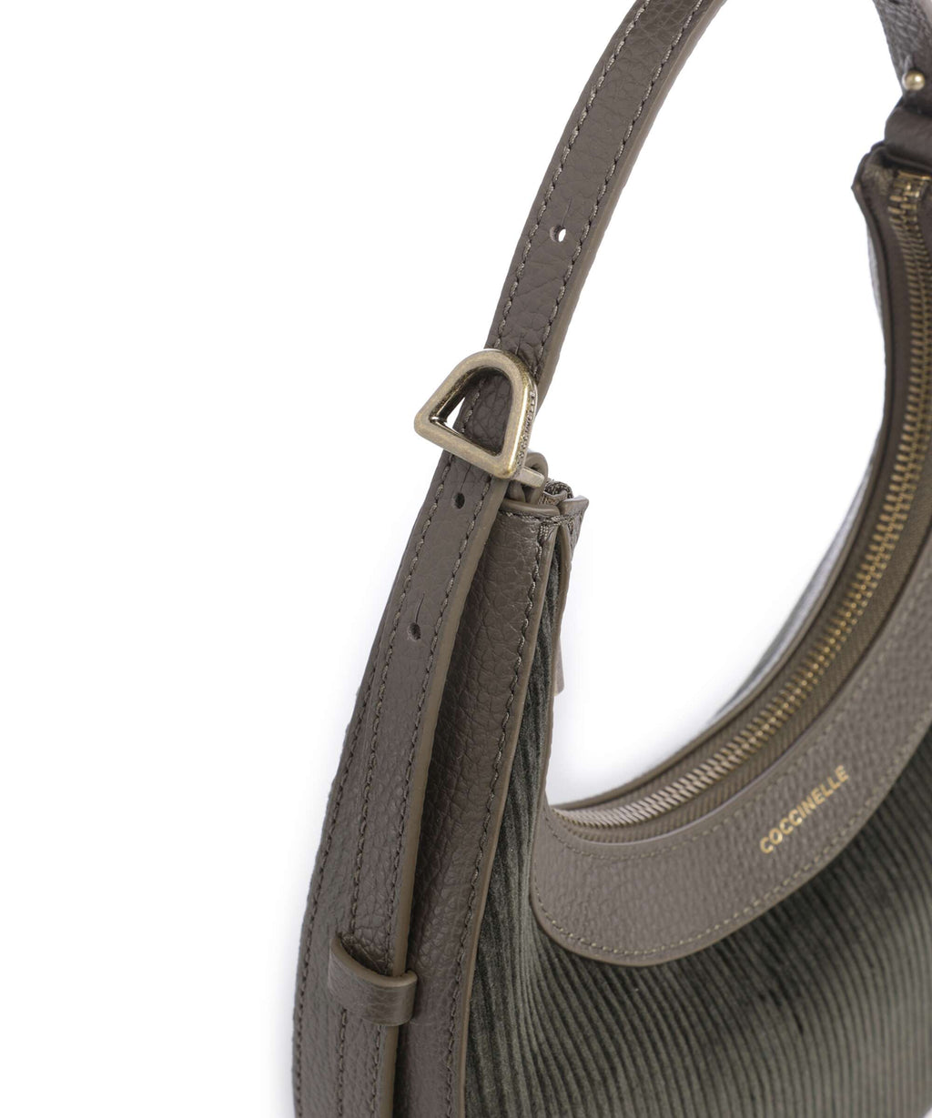 Coccinelle Whisper Corduroy Shoulder bag fango