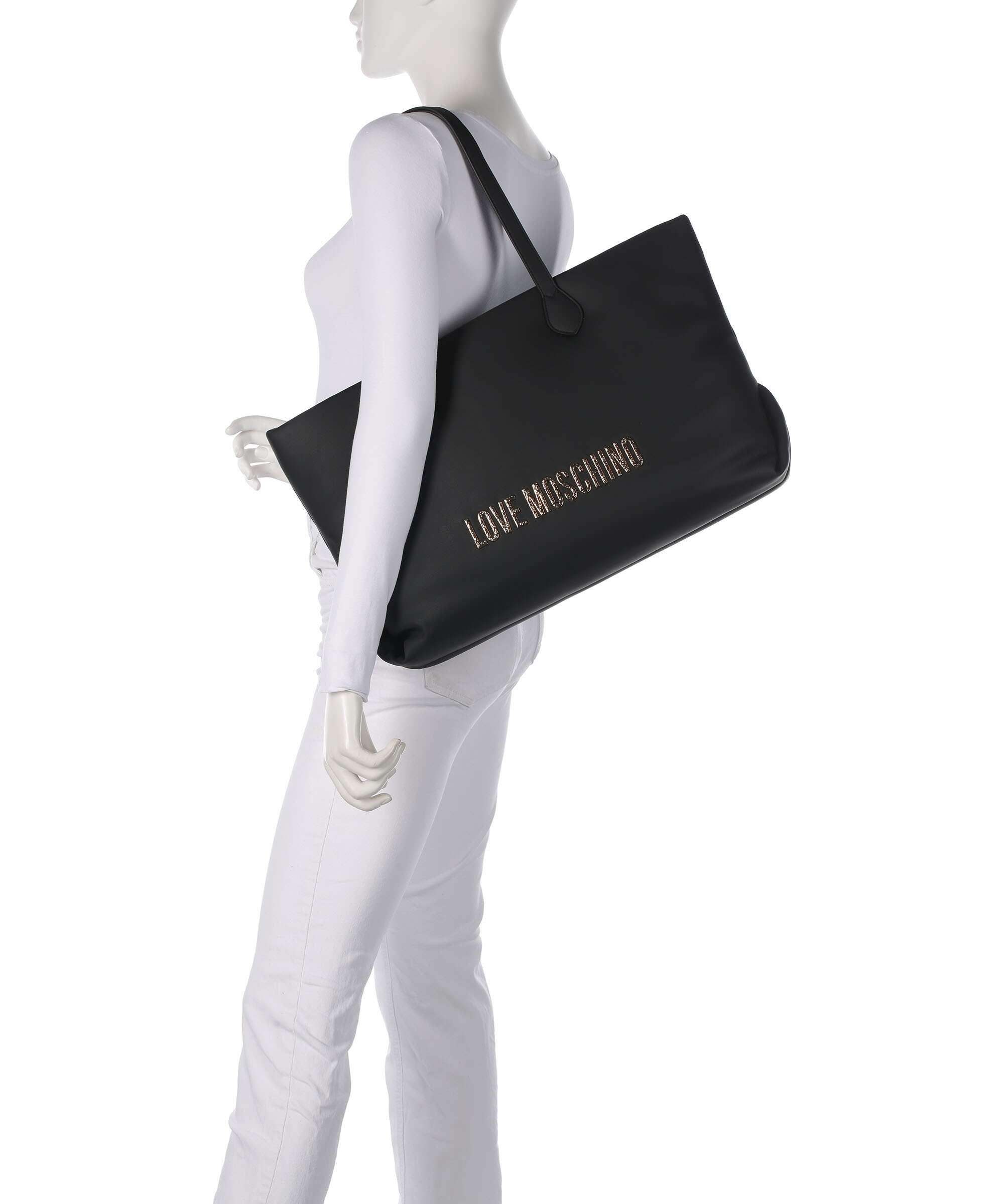 Love Moschino Bold Love Hammered Tote bag black