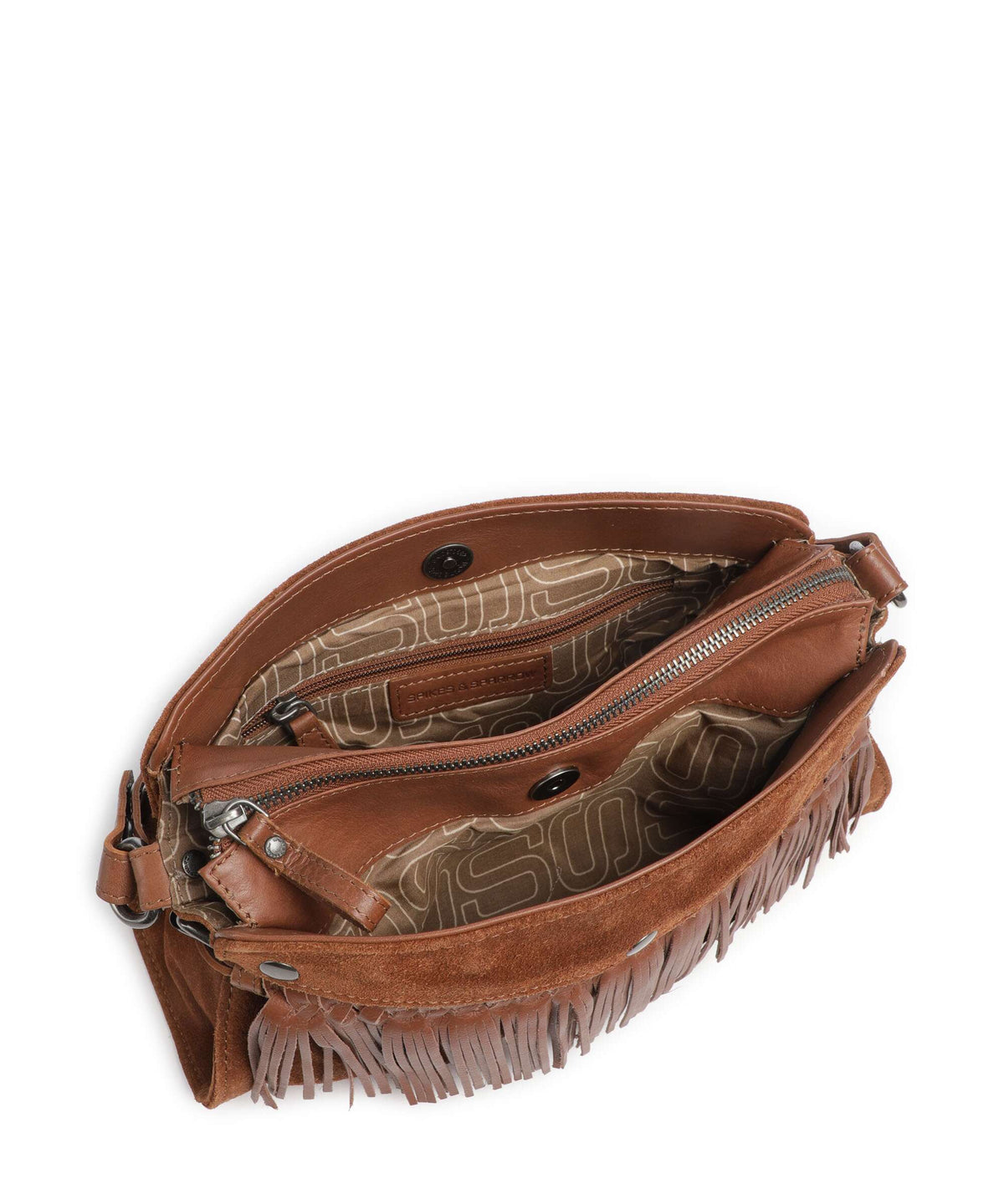 Spikes & Sparrow Suede Mix Madelon Shoulder bag mocca