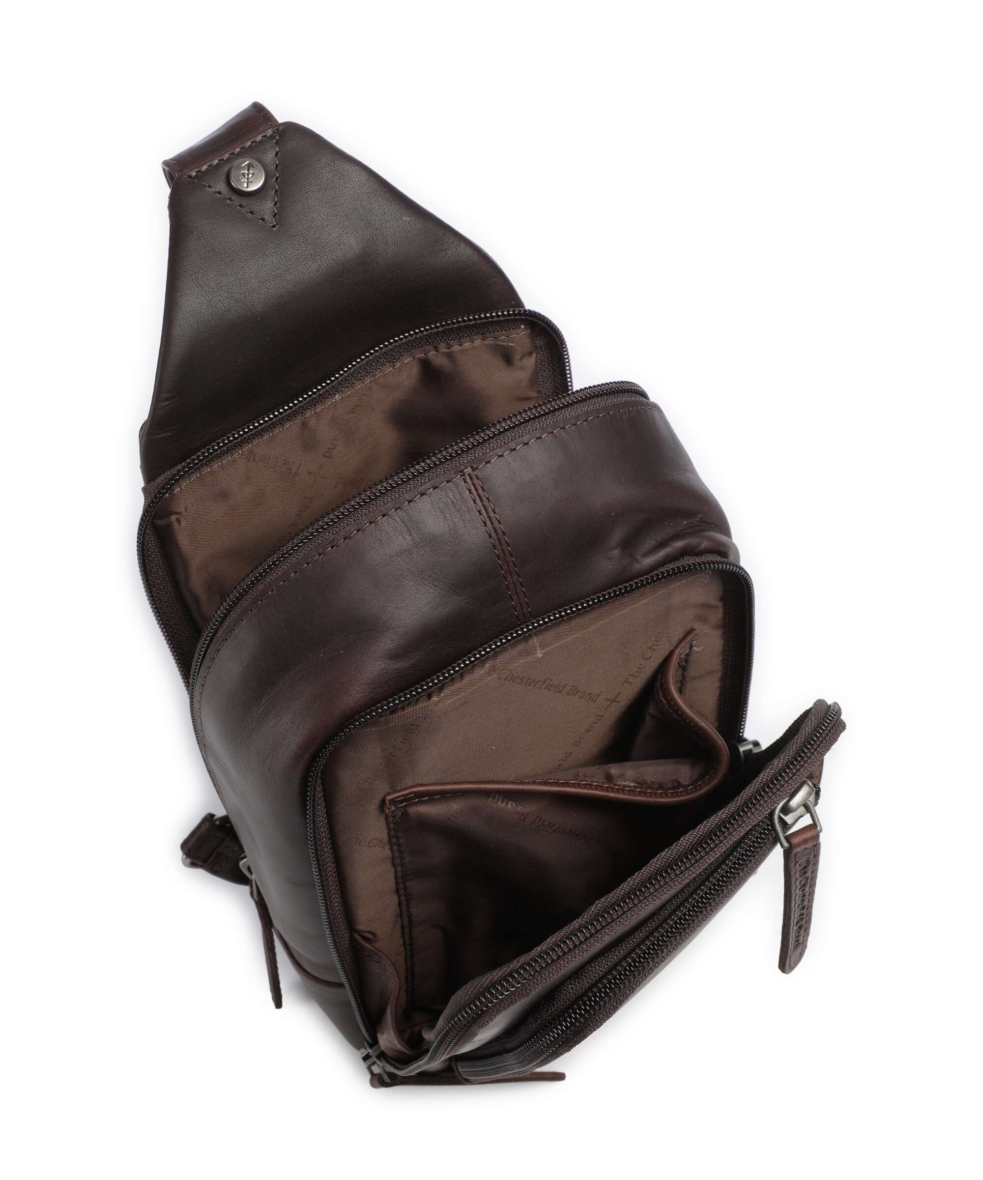 The Chesterfield Brand Cow Wax Pull Up Riga Sling bag brown