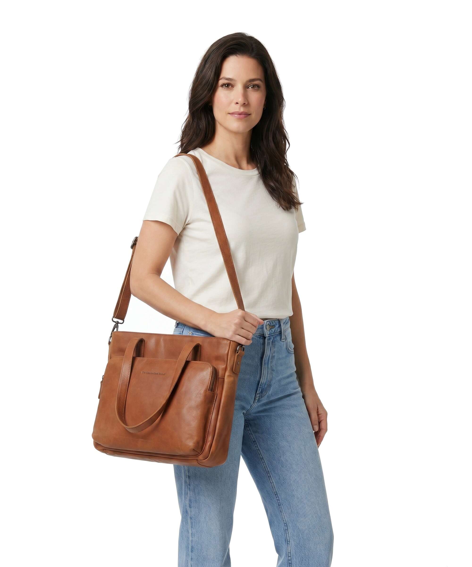 The Chesterfield Brand Wax Pull Up Cow Alicante Tote bag cognac