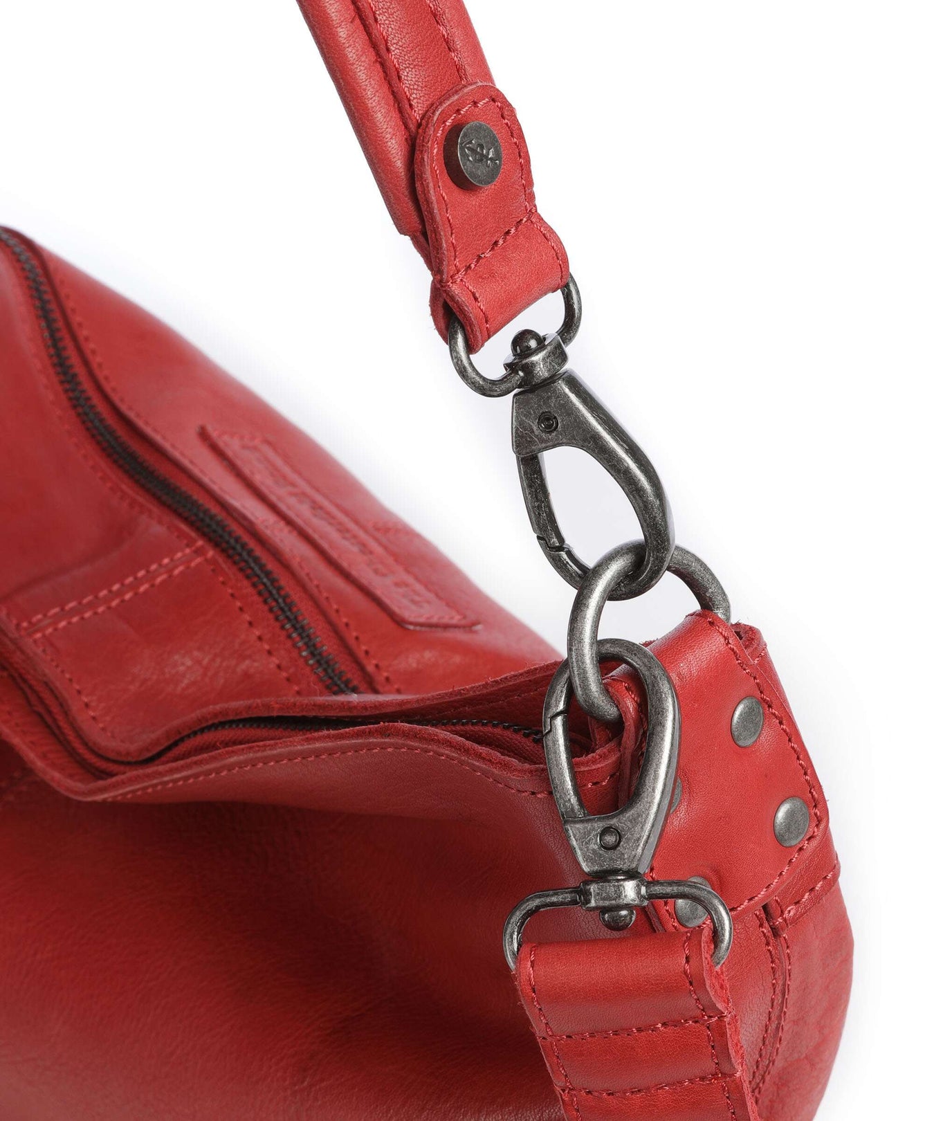 The Chesterfield Brand Washed Waxed Cow Bolivia Hobo bag red