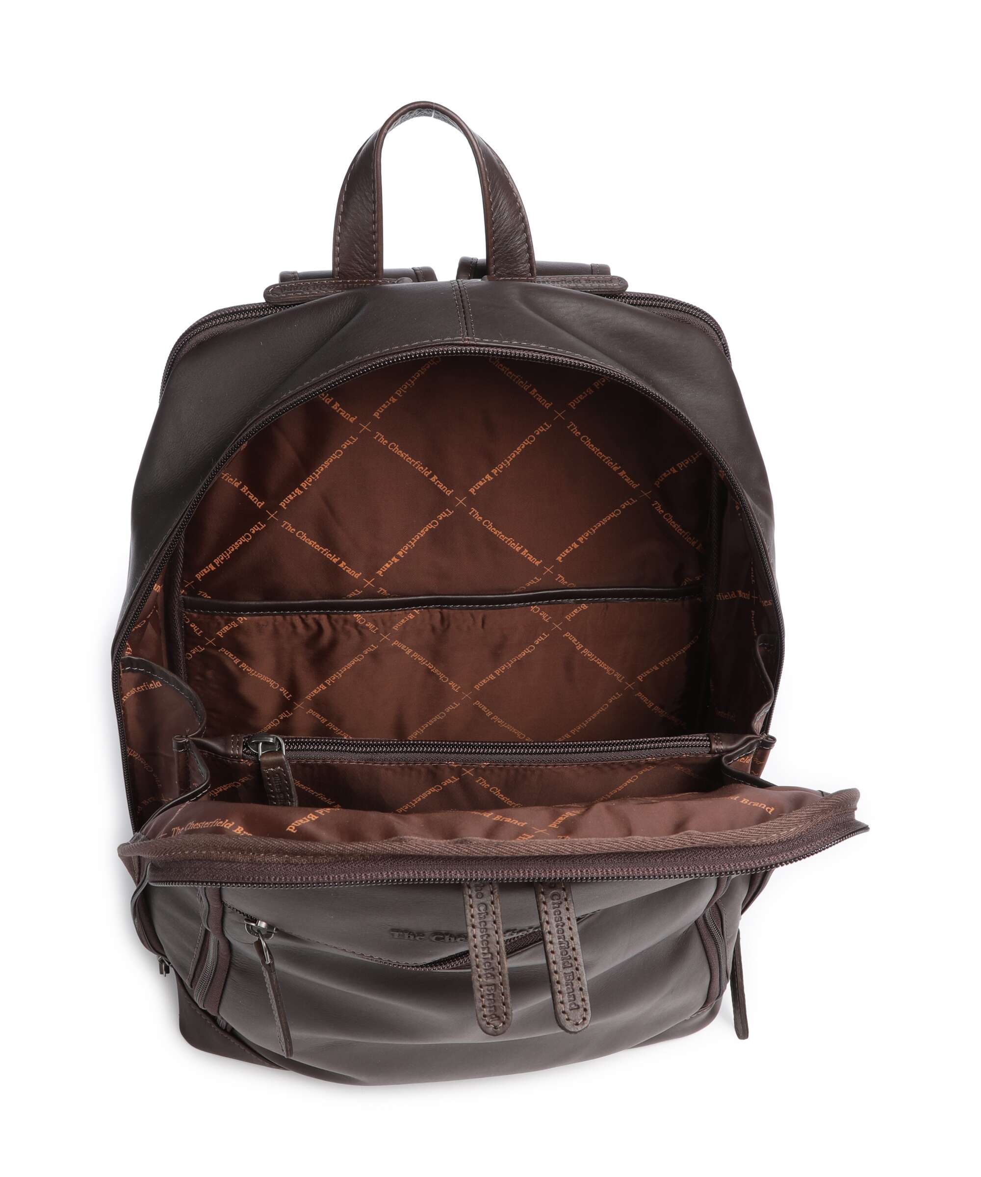 The Chesterfield Brand Wax Pull Up Cow Detroit Backpack brown