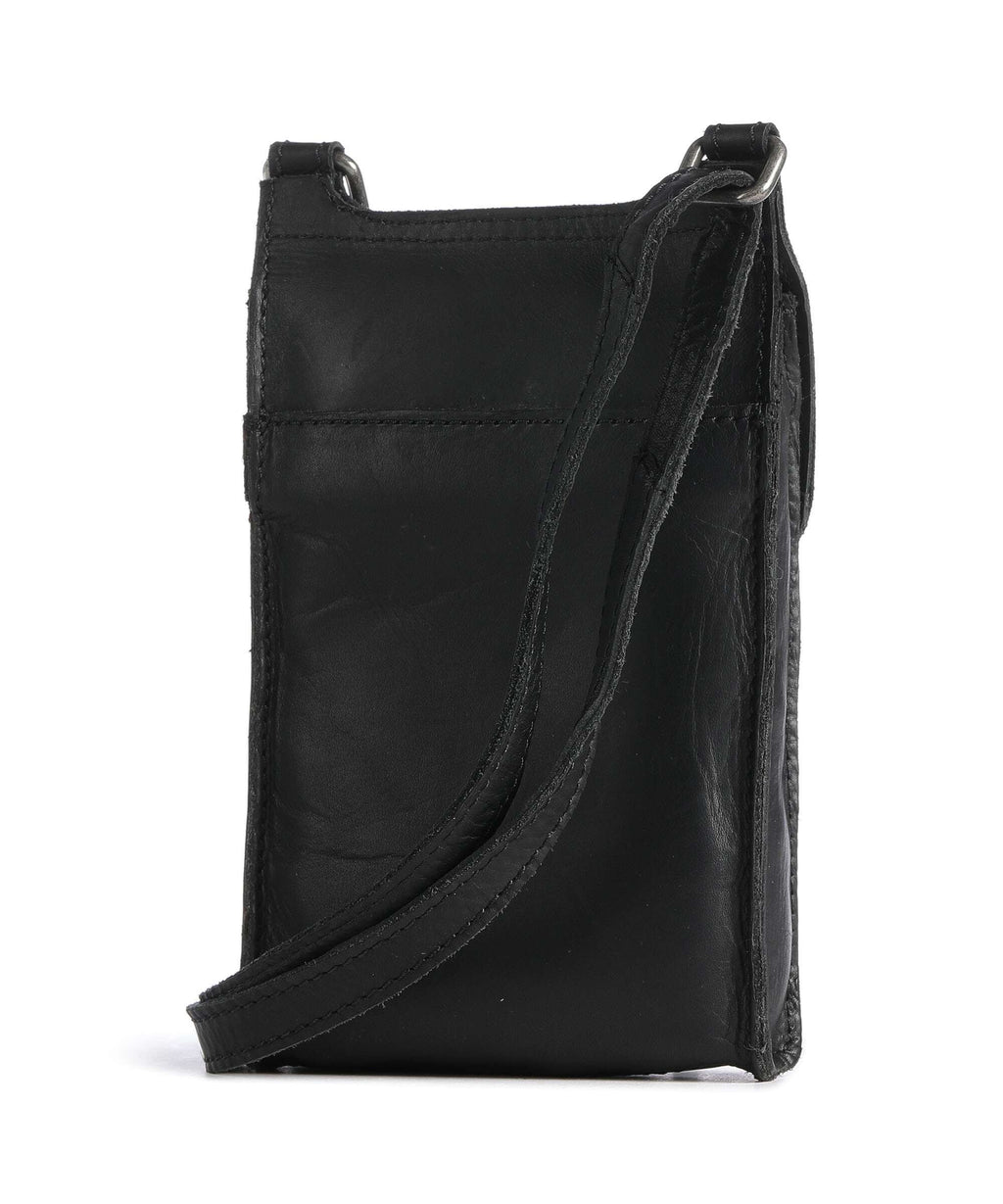The Chesterfield Brand Wax Pull Up Cow Nebra Phone bag black