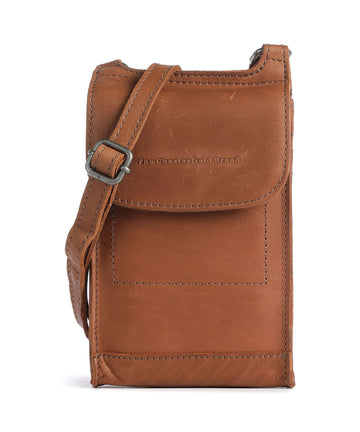 The Chesterfield Brand Cow Wax Pull Up Nebra Kabelka na mobil cognac
