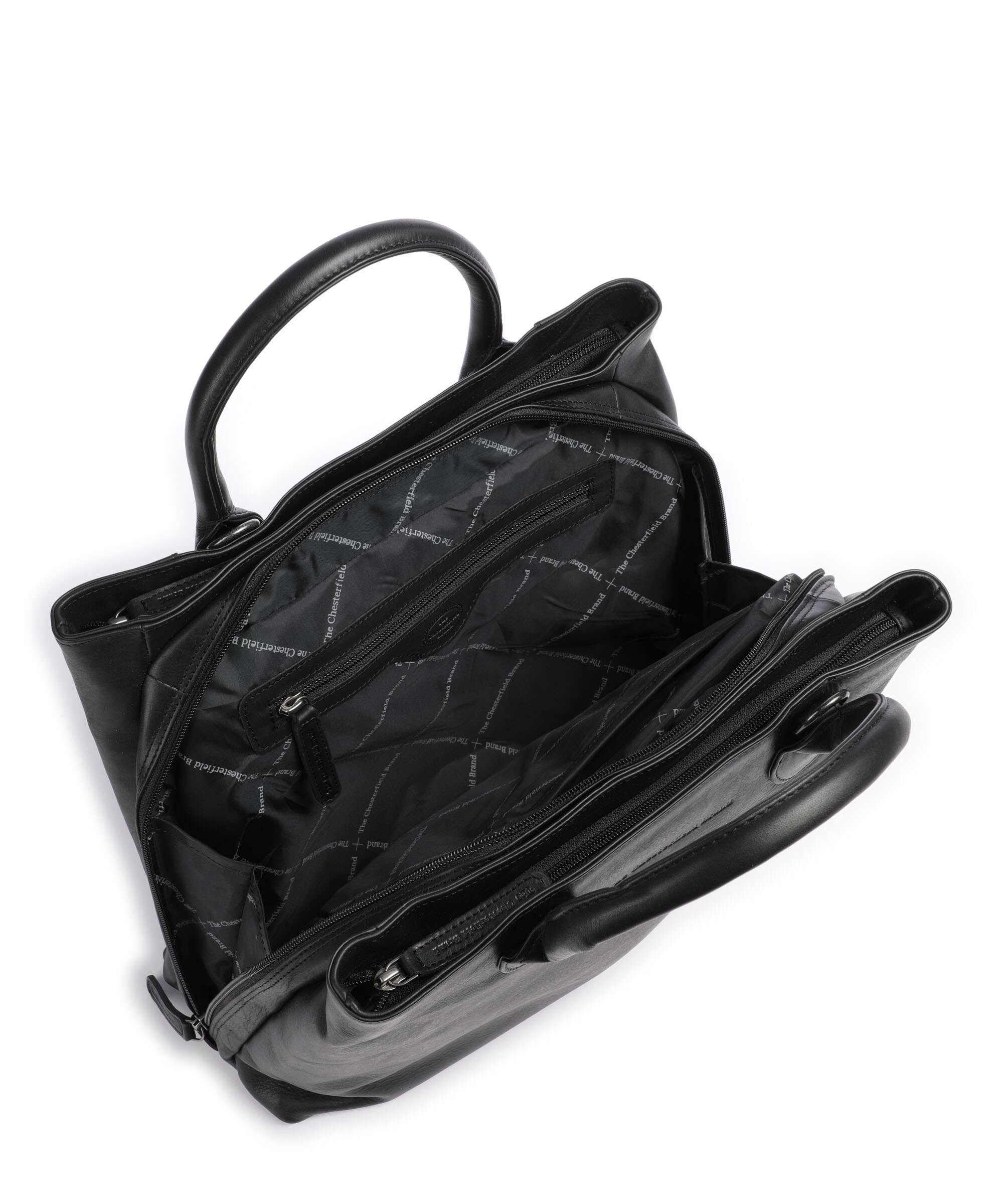 The Chesterfield Brand Wax Pull Up Cow Passau Handbag black