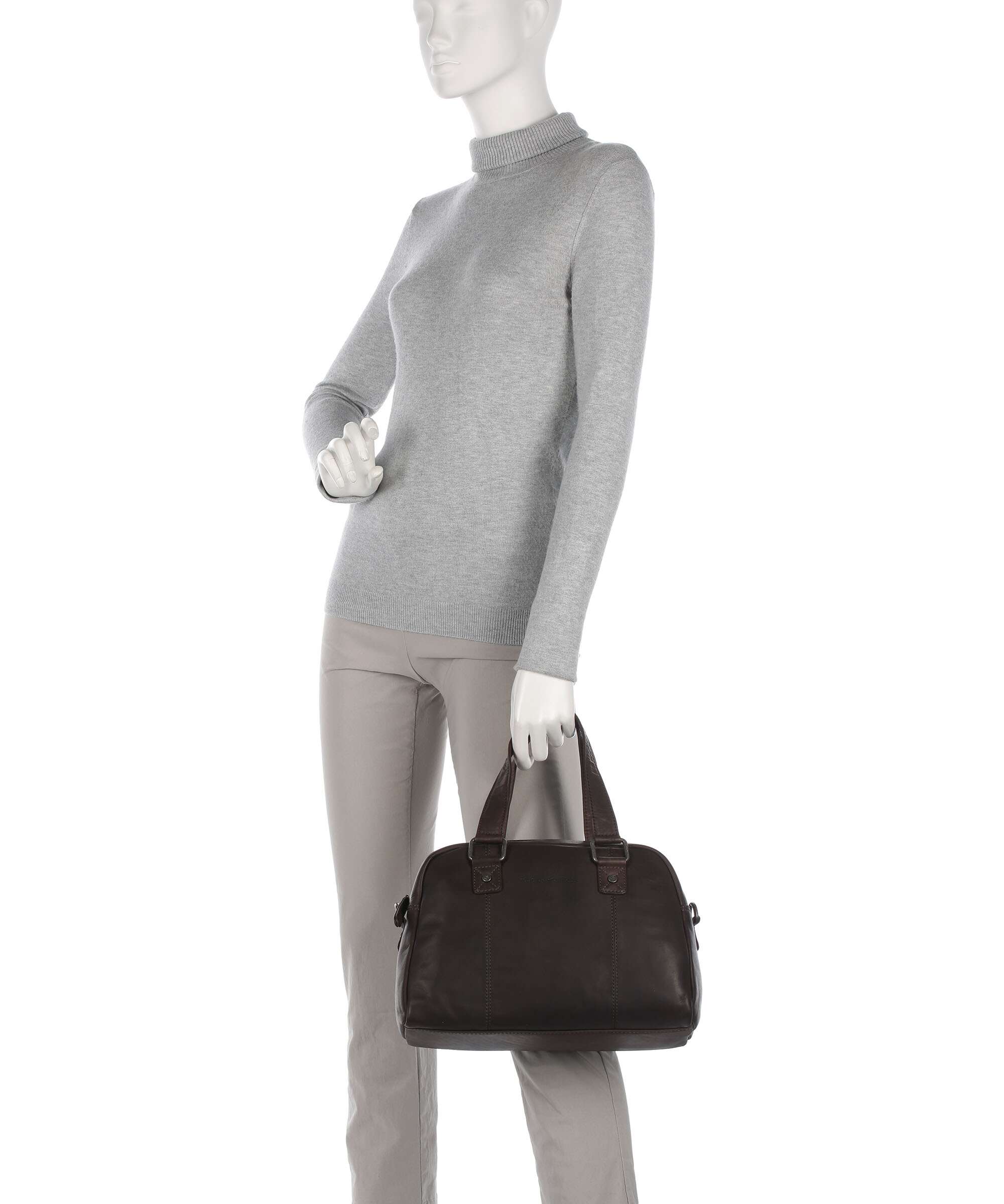 The Chesterfield Brand Wax Pull Up Cow Dover Handbag brown