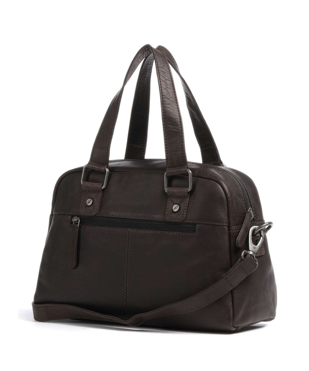 The Chesterfield Brand Wax Pull Up Cow Dover Handbag brown