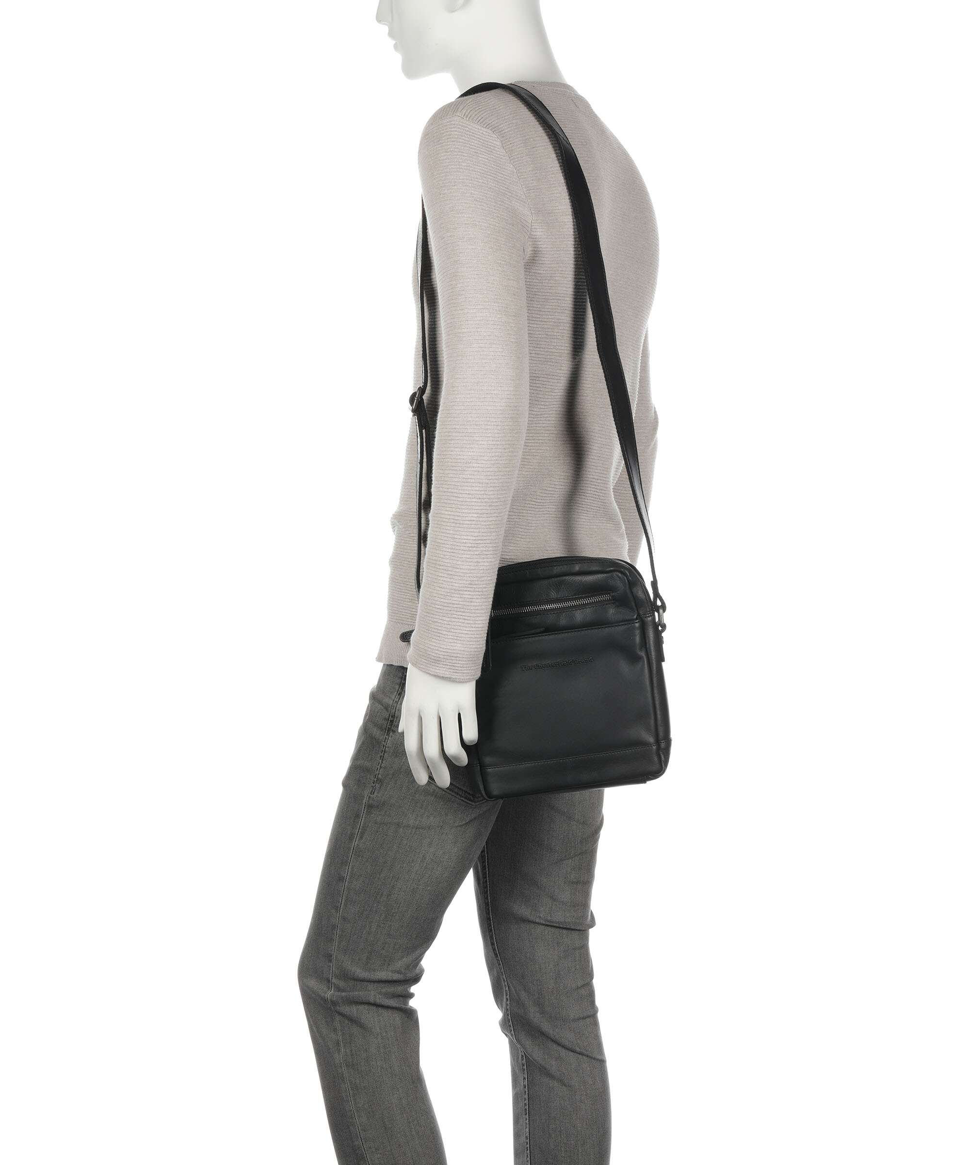 The Chesterfield Brand Wax Pull Up Cow Arnhem Crossbody bag black