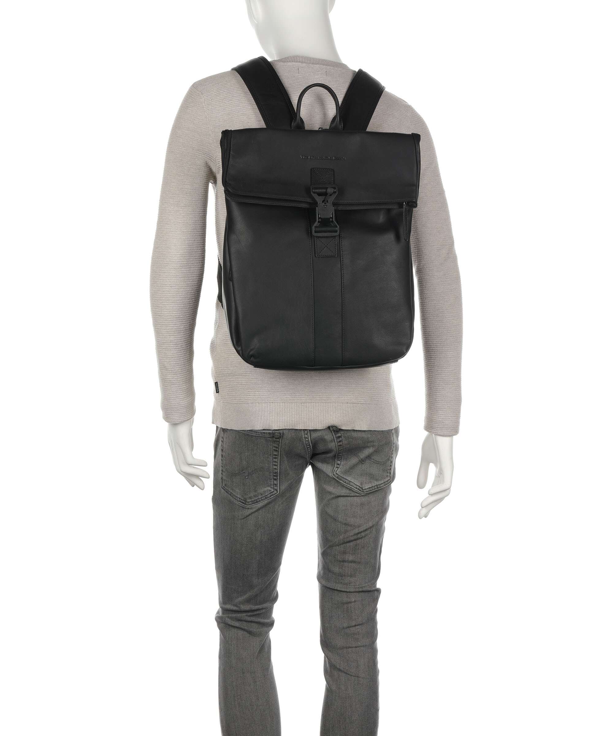 The Chesterfield Brand Wax Pull Up Cow Savona Backpack black