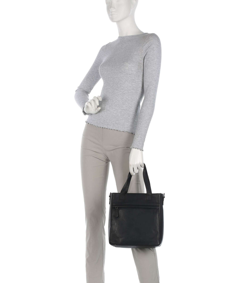 The Chesterfield Brand Cow Wax Pull Up Lingfield Handbag black