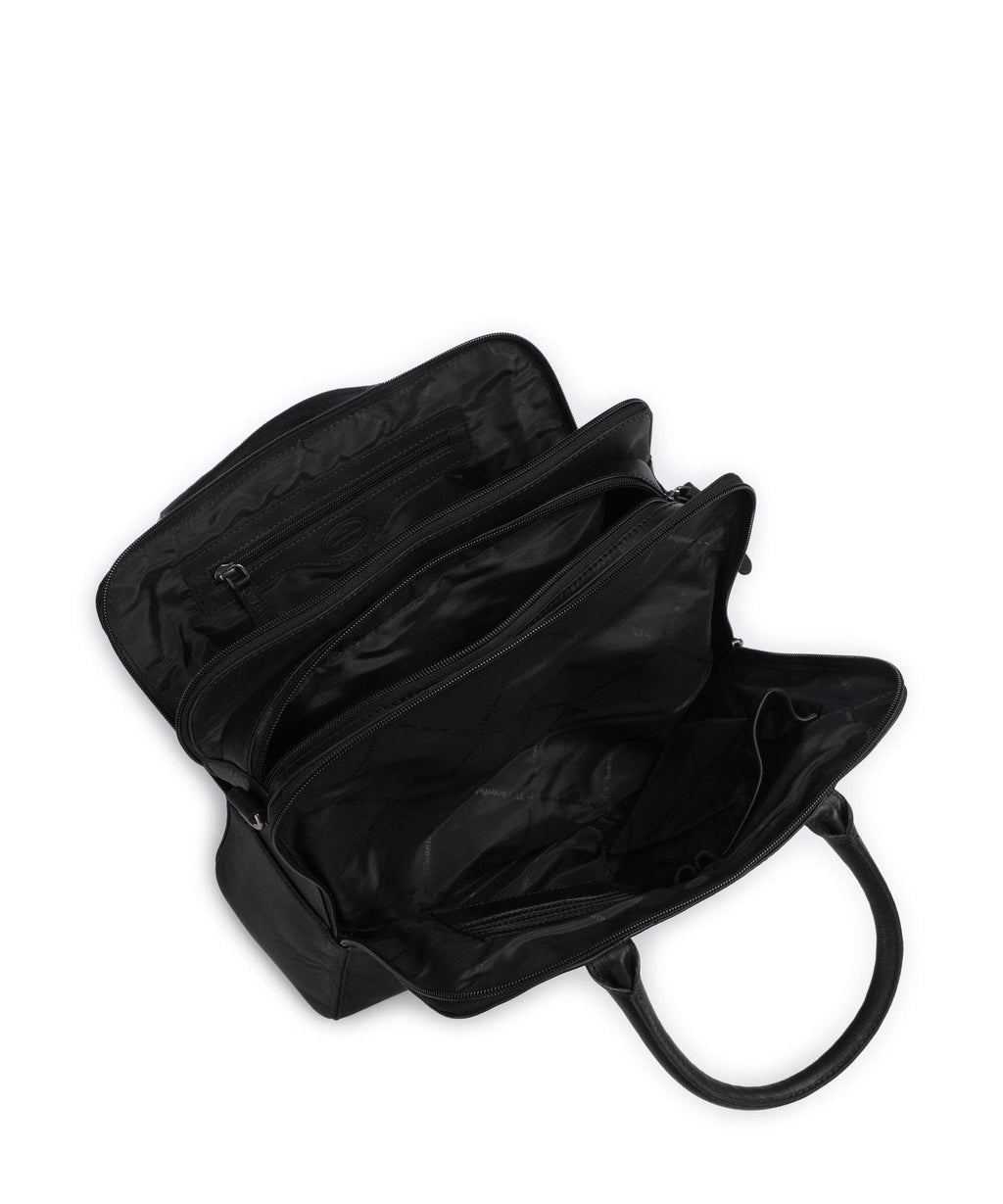 The Chesterfield Brand Wax Pull Up Cow Layton Handbag black
