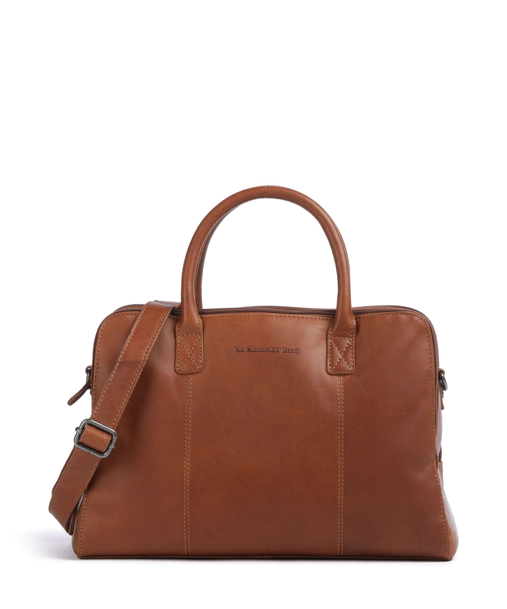 The Chesterfield Brand Wax Pull Up Cow Layton Handbag cognac