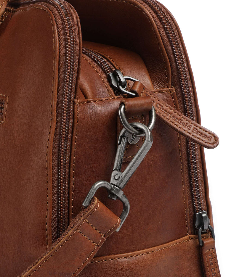 The Chesterfield Brand Cow Wax Pull Up Layton Handbag cognac