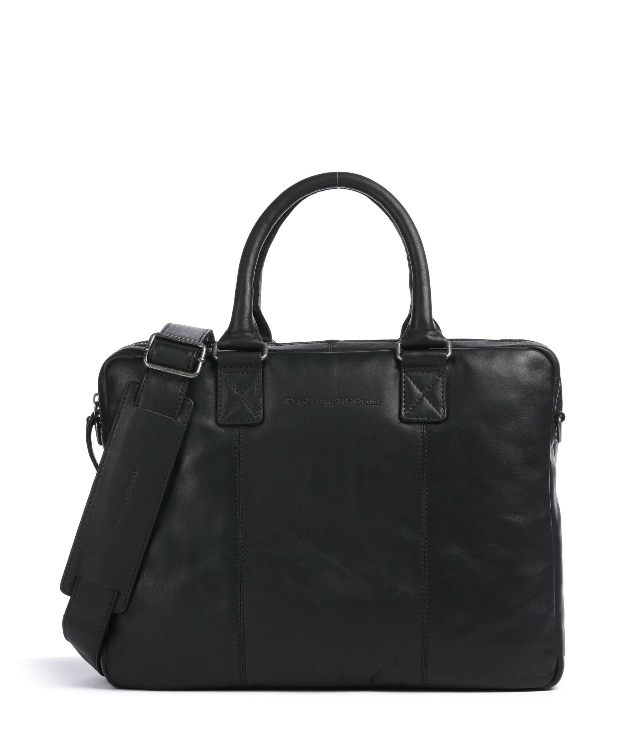 The Chesterfield Brand Wax Pull Up Cow Fabian Briefcase black