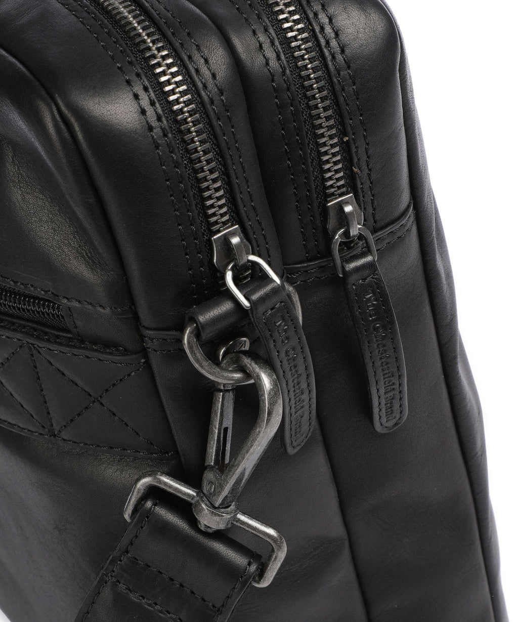 The Chesterfield Brand Wax Pull Up Cow Fabian Briefcase black